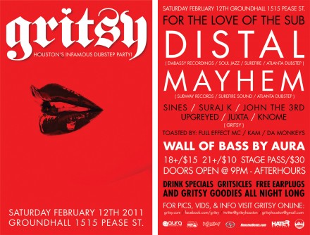 GRITSY w/ DISTAL & MAYHEM @ GROUNDHALL!