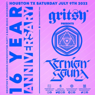 Saturday July 9th 2022! Super Sweet Gritsy 16 Year Anniversary w/ Ternion Sound!